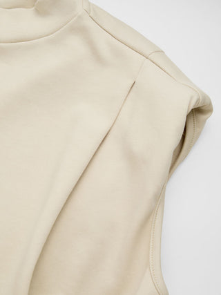 Cotton-blend High Neck Padded Shoulder Corset Tank Top