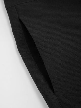 Low Rise Pleated Metal Detail Straight Leg Trousers