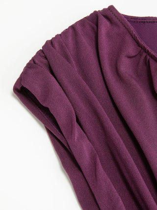 High Stretch Boat Neck Ruched Mid Rise A-line Mini Dress