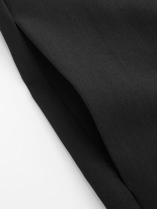 Mid Rise Pleated Straight Leg Trousers