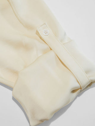 Roll Up Sleeve Drawstring Oversized Blouse