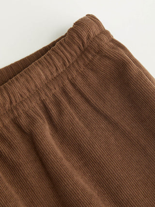 Corduroy Low Rise Drawstring Lace Trim Shorts