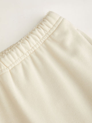 Cotton-blend Mid Rise Lace Trim Oversized Wide Leg Trousers
