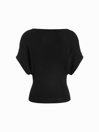 Knit Wool-blend Cowl Neck Draped Ruched Top