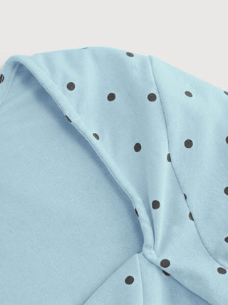 Cotton-blend Polka Dot V-neck Ruched Short Sleeve Top