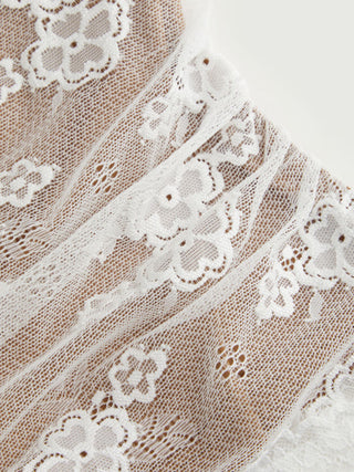 Lace Floral Sweetheart  Scallop Asymmetrical Hem Cami Top