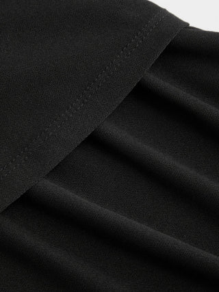 Textured Mid Rise Asymmetrical Tie Detail Flared Maxi Skirt
