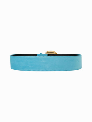 WIDE FAUX SUEDE BUCKLE BELT