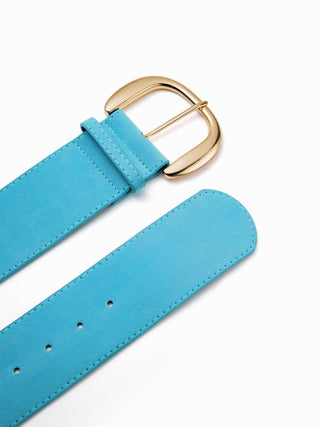 WIDE FAUX SUEDE BUCKLE BELT