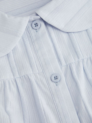 Cotton Long Sleeve Peter Pan Collar Top & Mid Rise Bubble Shorts Loungewear Set