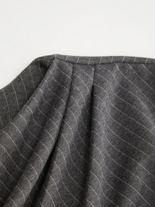 Striped Cowl Neck Belted Ruched Straight Midi Dress