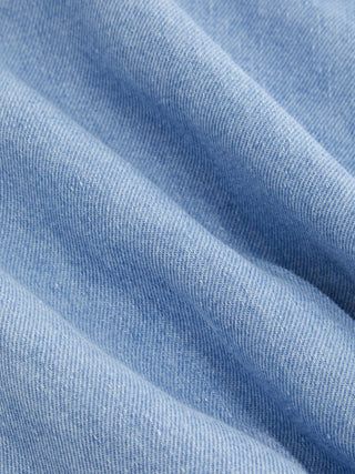 Washed Denim Boat Neck Wrap Tie Waist Asymmetrical Hem Vest