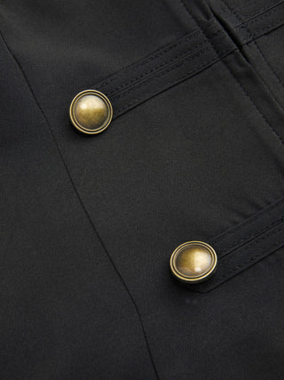 Stand Collar Metal Detail Zip Through Jacket Vest