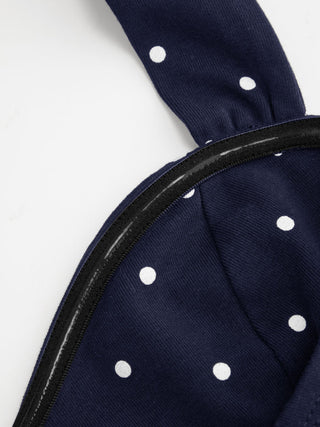 Cotton Polka Dot Halter Neck Ruched Tie Back Top