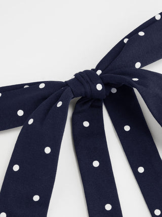 Cotton Polka Dot Halter Neck Ruched Tie Back Top
