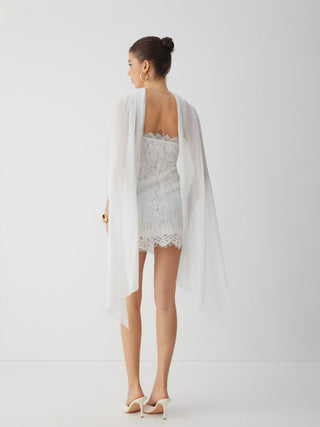 Lace Cotton-blend Bandeau Bodycon Mini Dress With Scarf