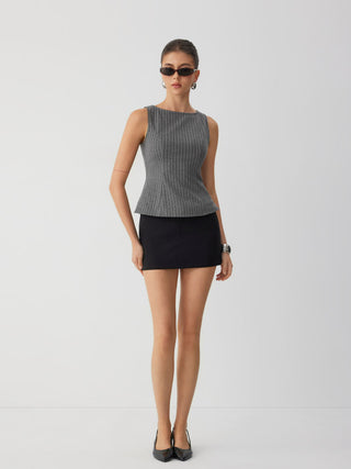 Stripe Boat Neck Tank Top