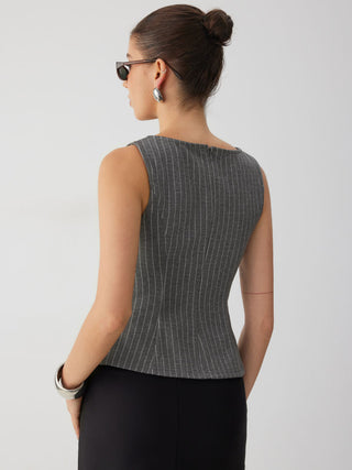 Stripe Boat Neck Tank Top