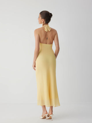 Chiffon Sweetheart Floral Backless Tie Back Mermaid Maxi Dress