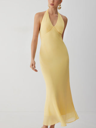 Chiffon Sweetheart Floral Backless Tie Back Mermaid Maxi Dress