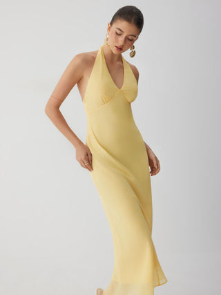 Chiffon Sweetheart Floral Backless Tie Back Mermaid Maxi Dress