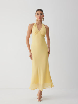 Chiffon Sweetheart Floral Backless Tie Back Mermaid Maxi Dress