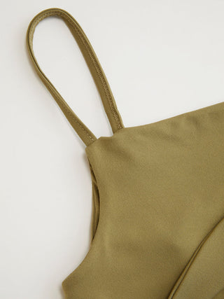 Asymmetrical Neck Ruched Cami Top