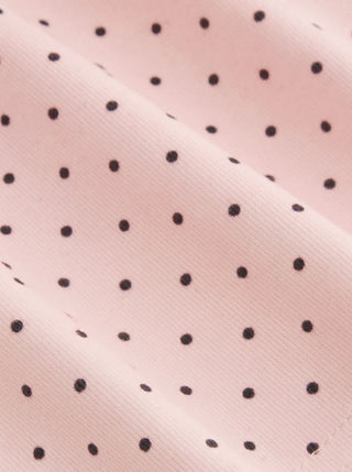 Cotton-blend Polka Dot Scoop Neckline Lace Trim Cami Top