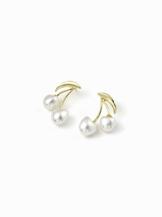 FAUX PEARL CHERRY STUD EARRINGS