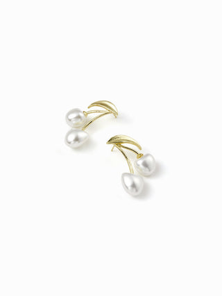 FAUX PEARL CHERRY STUD EARRINGS