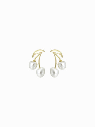 FAUX PEARL CHERRY STUD EARRINGS