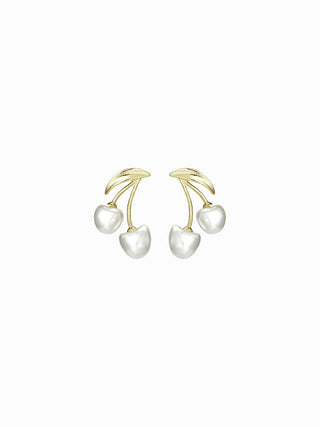 FAUX PEARL CHERRY STUD EARRINGS