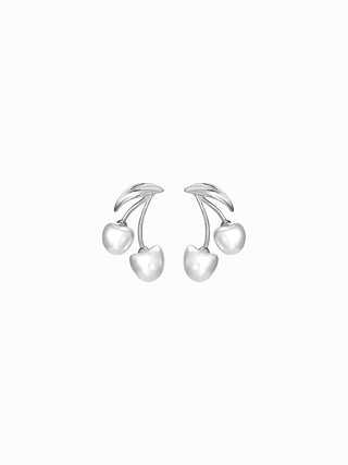 FAUX PEARL CHERRY STUD EARRINGS