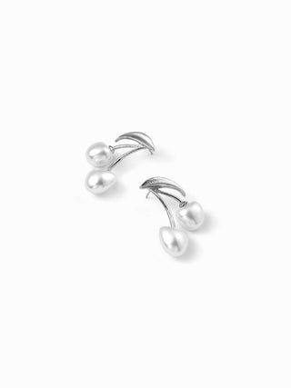 FAUX PEARL CHERRY STUD EARRINGS