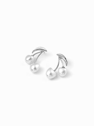 FAUX PEARL CHERRY STUD EARRINGS