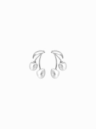 FAUX PEARL CHERRY STUD EARRINGS