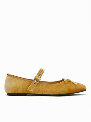 BOWKNOT VELVET MARY JANE FLATS