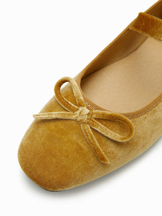 BOWKNOT VELVET MARY JANE FLATS