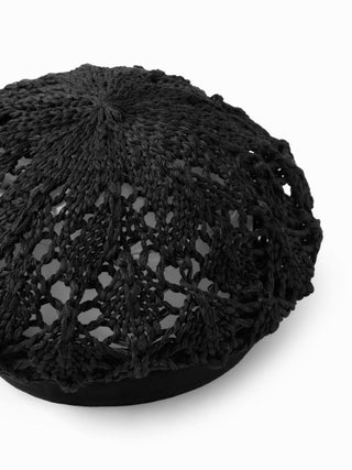 FLOWER KNITTED BERET HAT