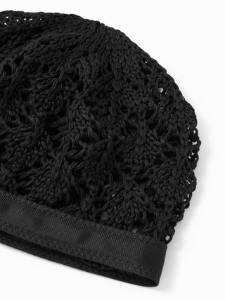 FLOWER KNITTED BERET HAT