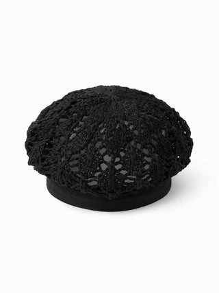FLOWER KNITTED BERET HAT