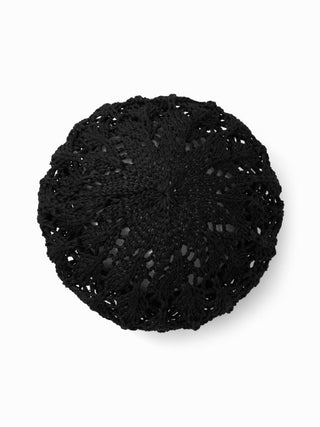 FLOWER KNITTED BERET HAT