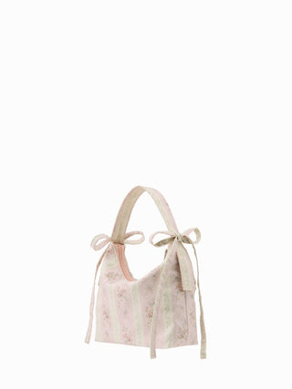 BOWKNOT & FLORAL HANDBAG