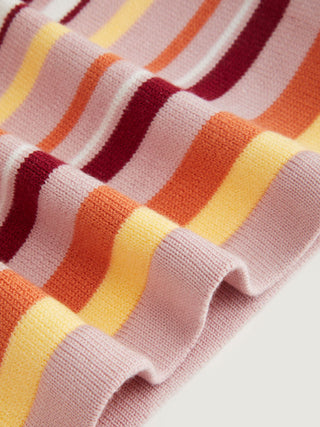 Knit Halter Neck Striped Tank Top & Low Rise Mini Skirt Set