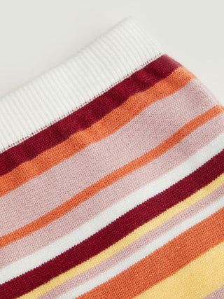 Knit Halter Neck Striped Tank Top & Low Rise Mini Skirt Set