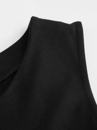 High Stretch Ruched Peplum Hem Tank Top