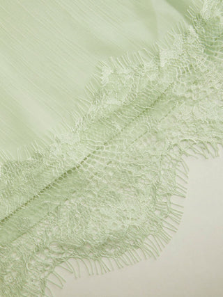 Chiffon Lace Trim Puff Sleeve Oversized Blouse