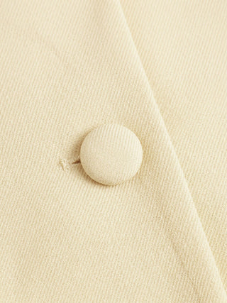 Notched Collar Bell Sleeve Button Blazer