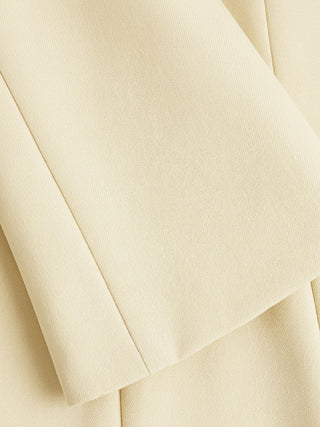 Notched Collar Bell Sleeve Button Blazer