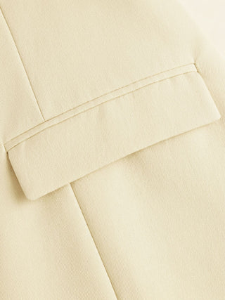 Notched Collar Bell Sleeve Button Blazer